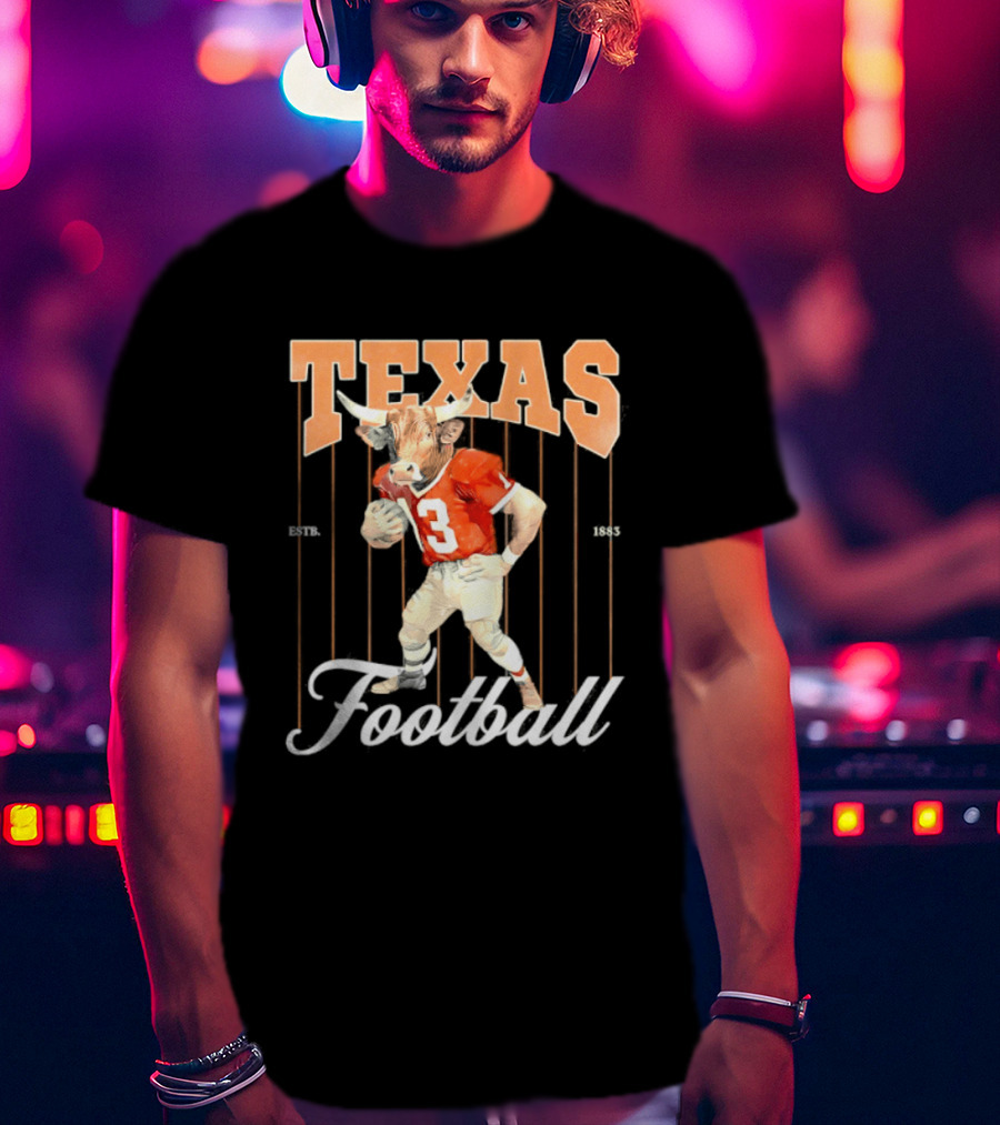 Texas Football Longhorns Estb 1883 Retro Player Jersey T-Shirt