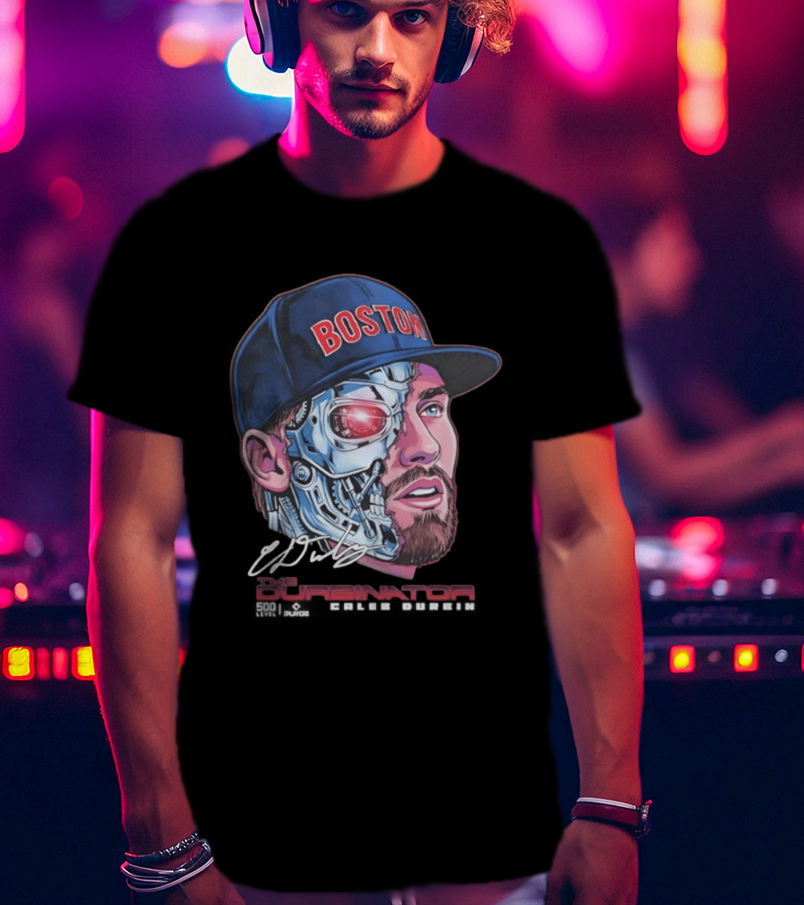 Boston Red Sox The Durbinator Caleb Durbin Cyborg Baseball T-Shirt