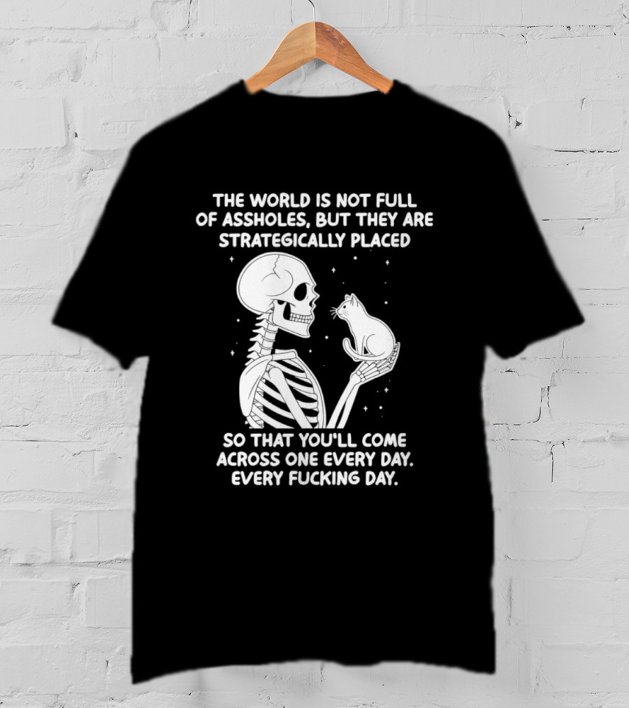 The World Is Not Full Of Assholes Skeleton Holding Rat So That You'll Come Across One Every Day T-Shirt