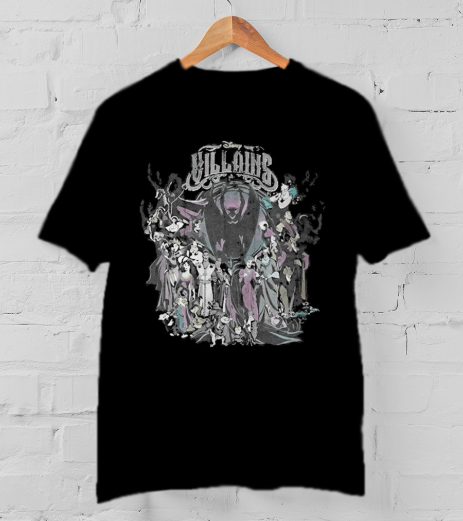Tokyo Disney Resort Villains Evil Queen Ursula Maleficent Jafar Captain Hook Hades Dr. Facilier Scar T-Shirt