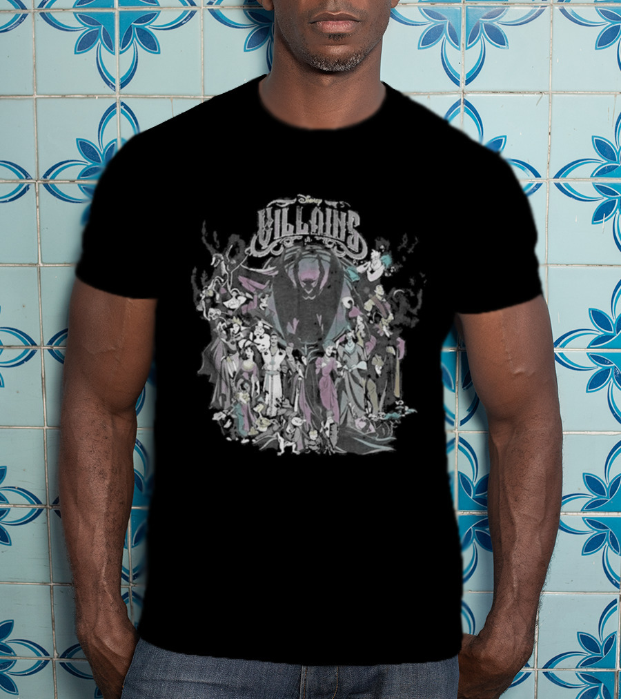 Tokyo Disney Resort Villains Evil Queen Ursula Maleficent Jafar Captain Hook Hades Dr. Facilier Scar T-Shirt