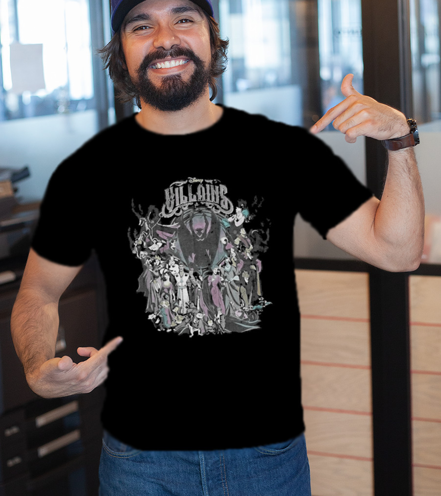 Tokyo Disney Resort Villains Evil Queen Ursula Maleficent Jafar Captain Hook Hades Dr. Facilier Scar T-Shirt