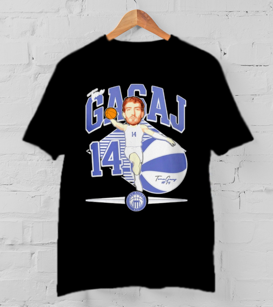 The Gasaj 14 Marietta College Athletics Basketball Caricature T-Shirt