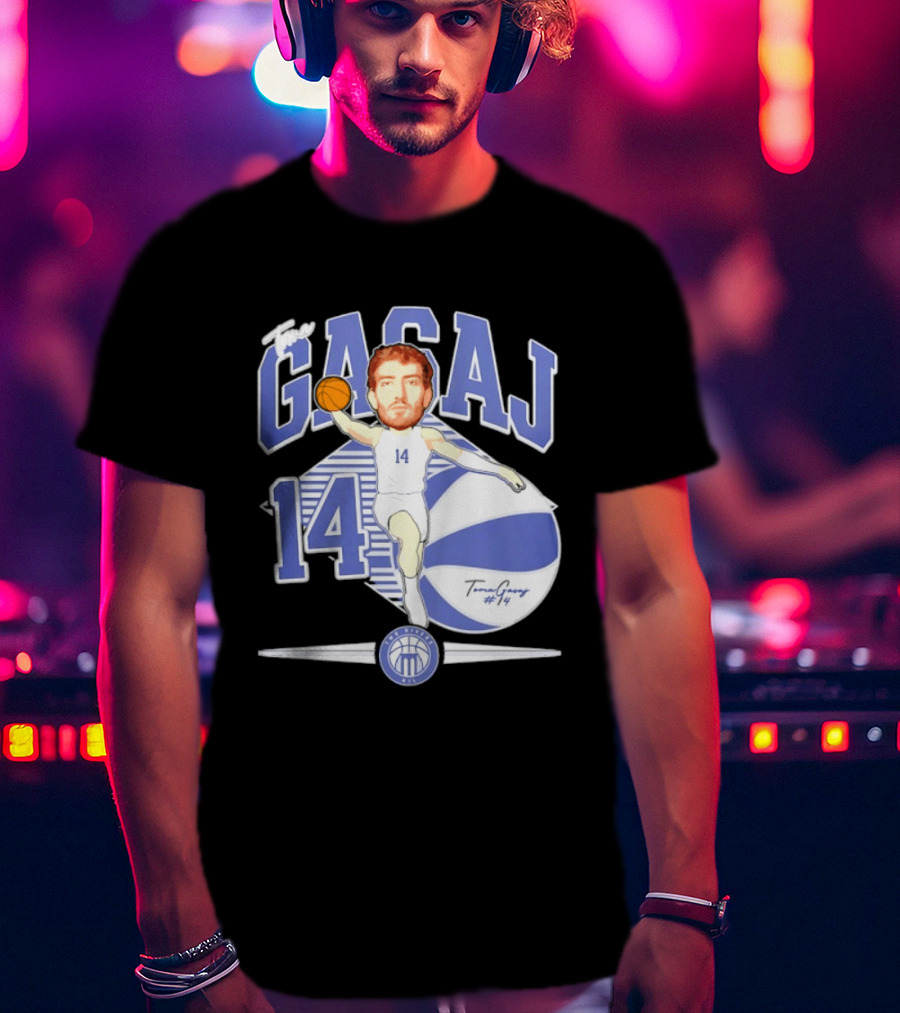 The Gasaj 14 Marietta College Athletics Basketball Caricature T-Shirt