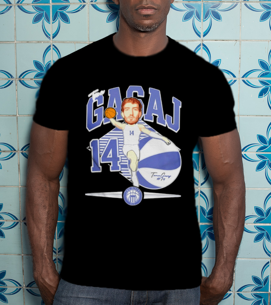 The Gasaj 14 Marietta College Athletics Basketball Caricature T-Shirt