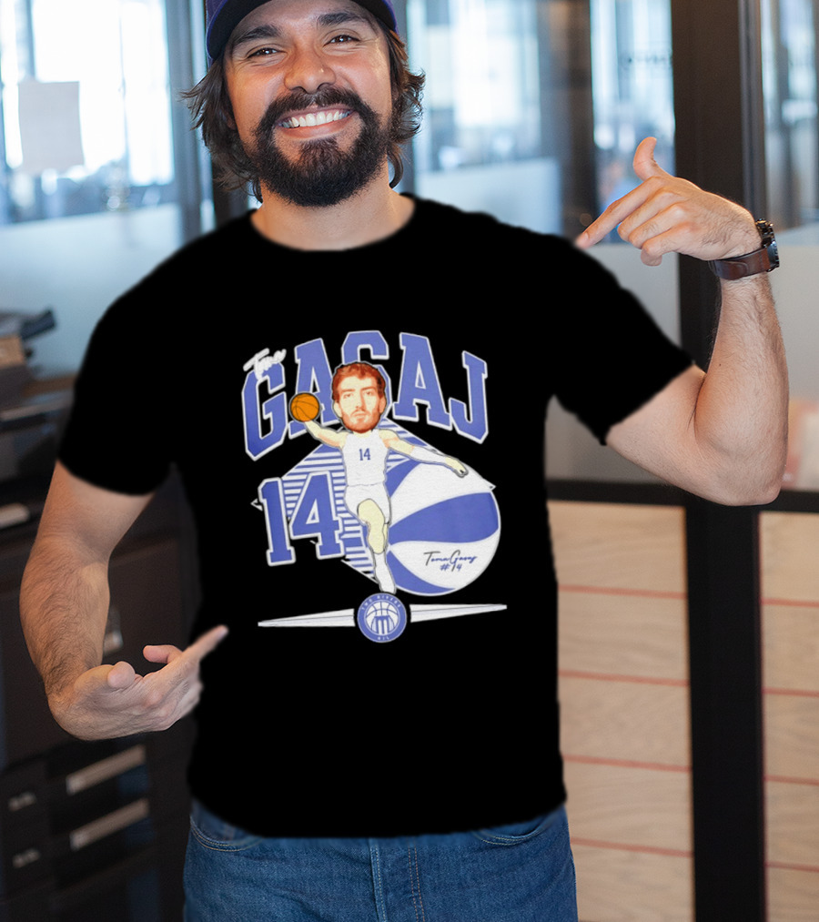 The Gasaj 14 Marietta College Athletics Basketball Caricature T-Shirt