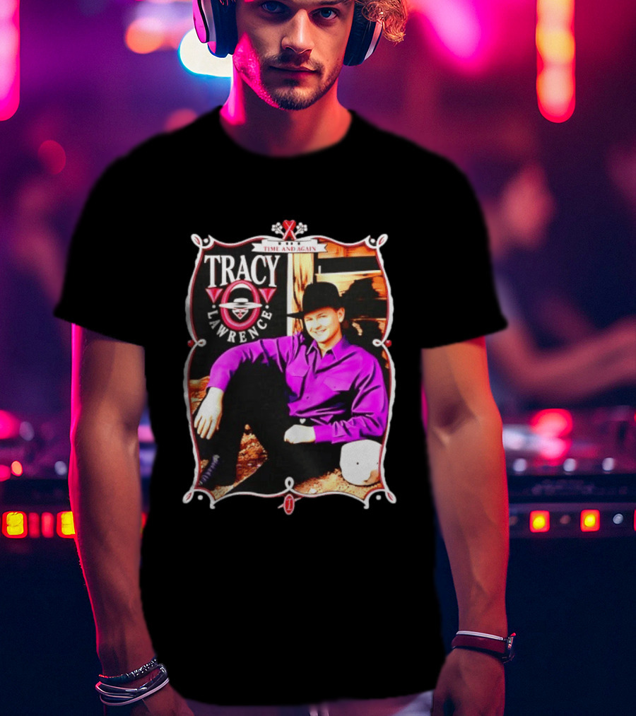 Tracy Lawrence Time And Again Country Music Purple Suit Cowboy Hat T-Shirt