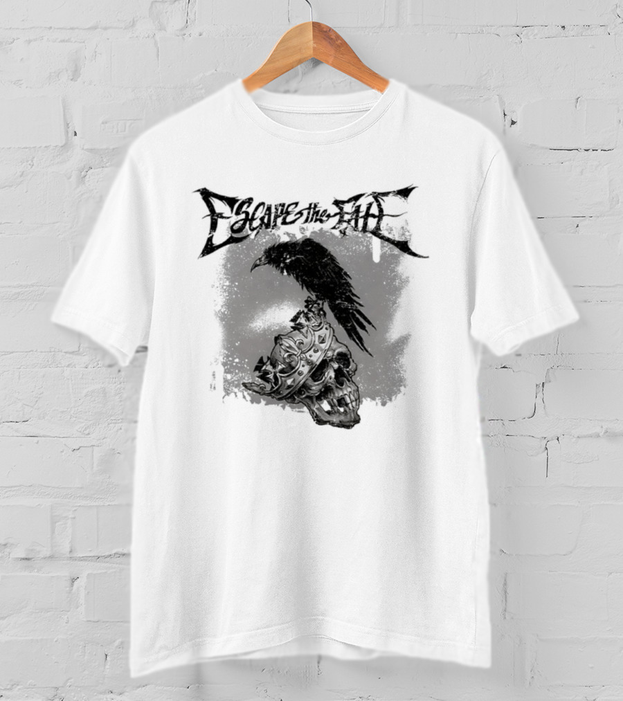 Escape The Fate Skull Crown Raven Post Hardcore T-Shirt