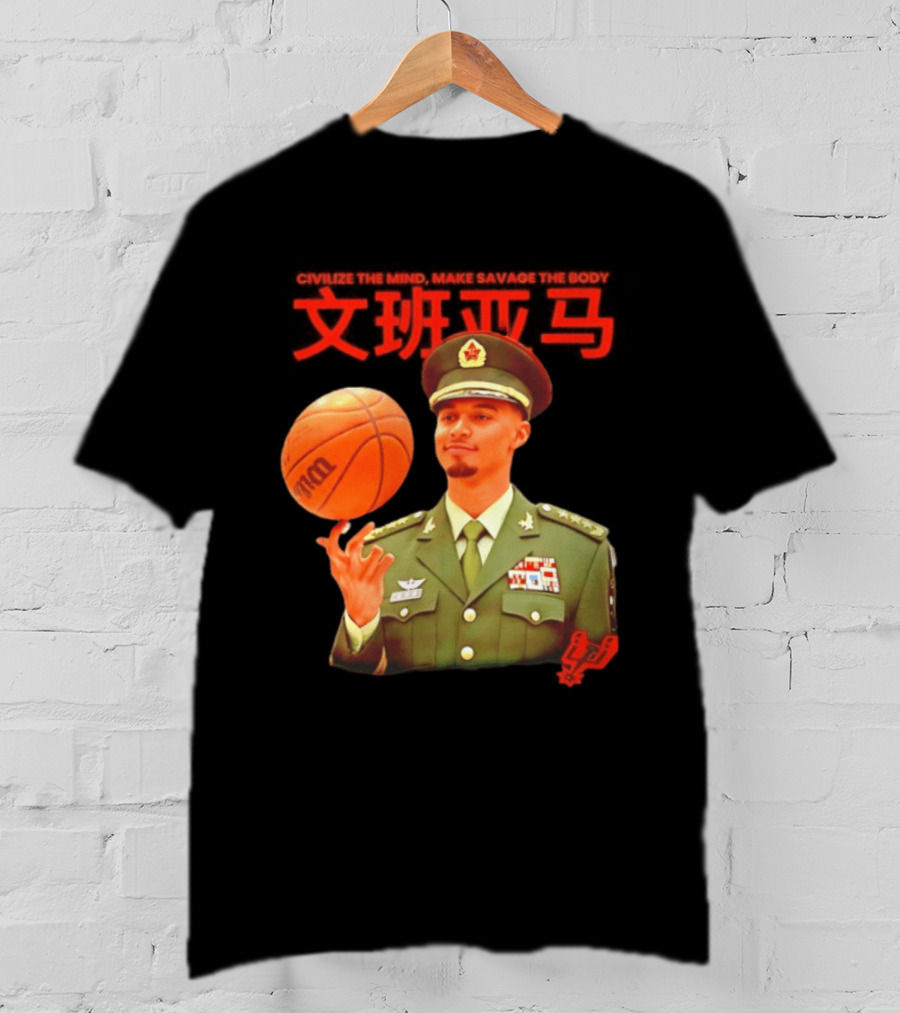 Victor Wembanyama SA Spurs Civilize The Mind Make Savage The Body Basketball Uniform T-Shirt
