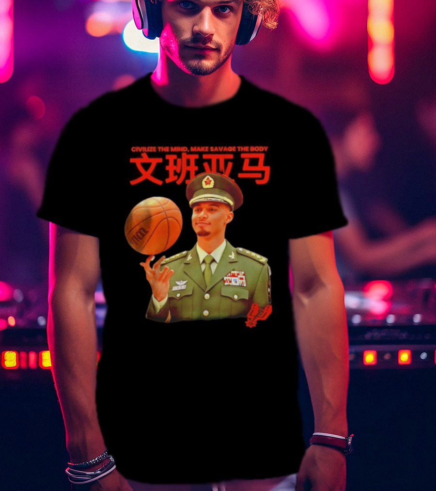 Victor Wembanyama SA Spurs Civilize The Mind Make Savage The Body Basketball Uniform T-Shirt