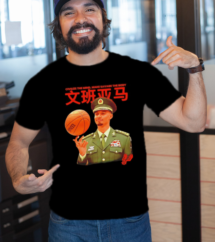 Victor Wembanyama SA Spurs Civilize The Mind Make Savage The Body Basketball Uniform T-Shirt
