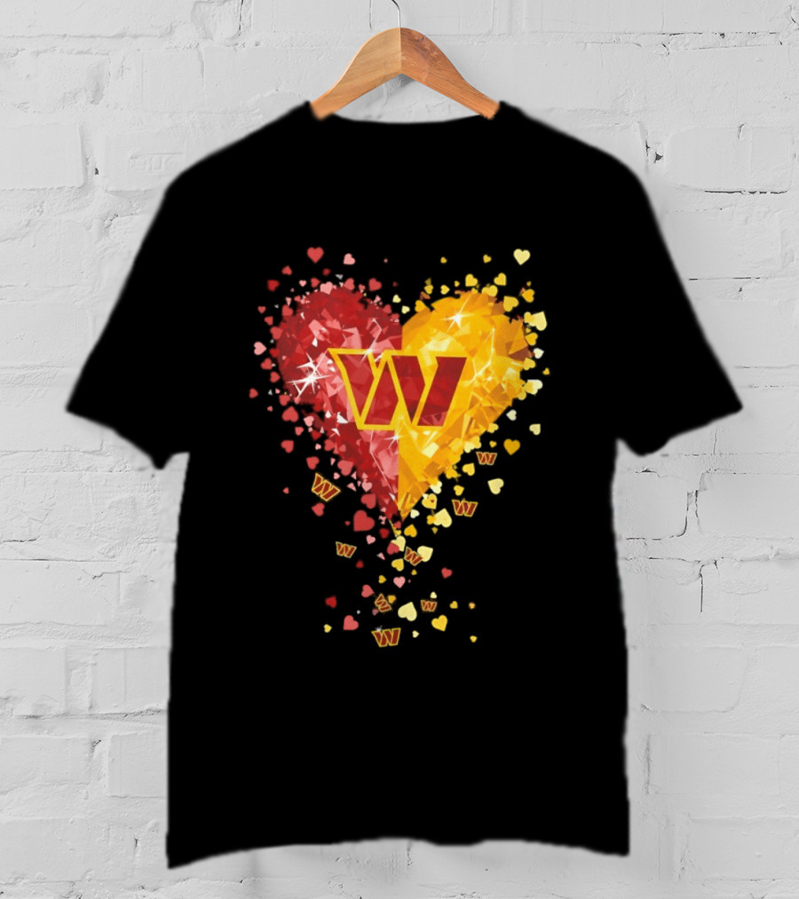 Washington Commanders Heart W Crystalized Chevron Burst T-Shirt