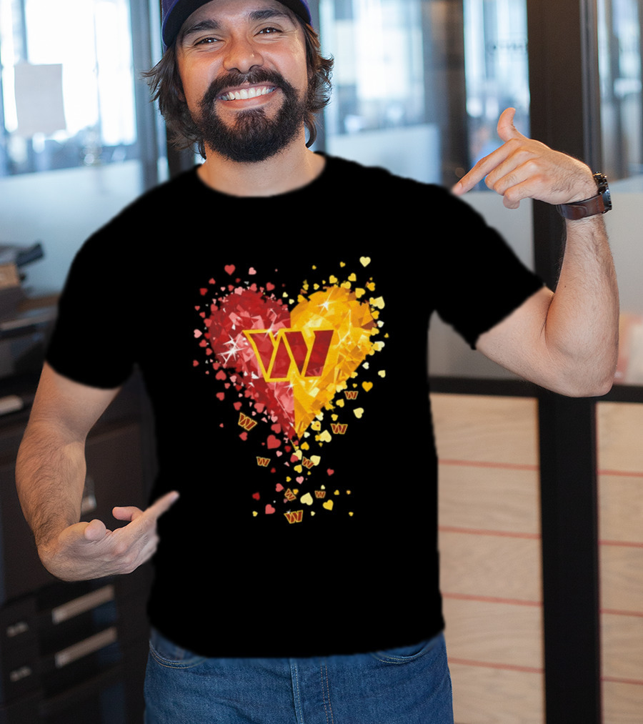 Washington Commanders Heart W Crystalized Chevron Burst T-Shirt