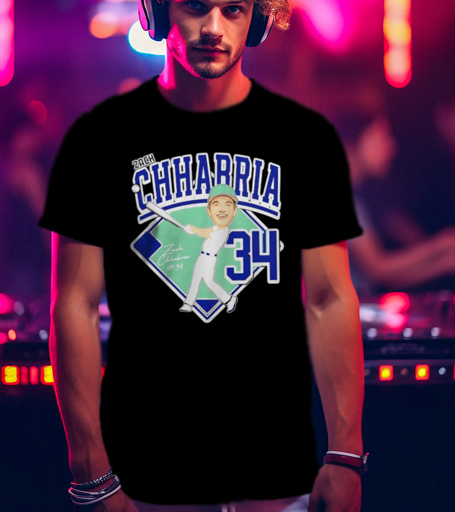 Chhabria 34 Drew University Athletics Baseball Caricature Zach Chhabria T-Shirt