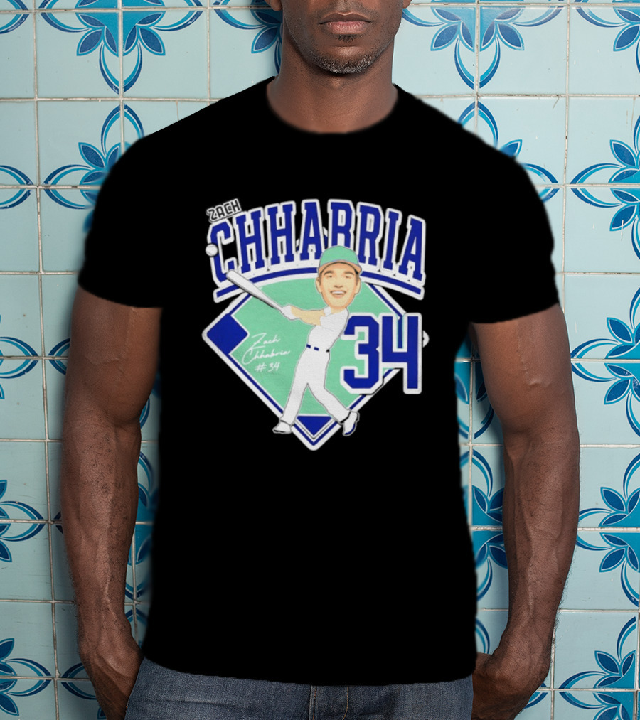 Chhabria 34 Drew University Athletics Baseball Caricature Zach Chhabria T-Shirt