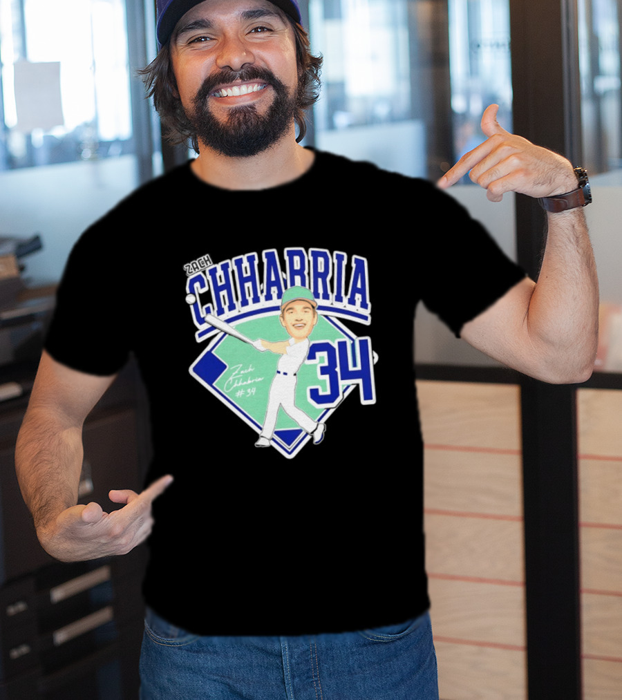 Chhabria 34 Drew University Athletics Baseball Caricature Zach Chhabria T-Shirt