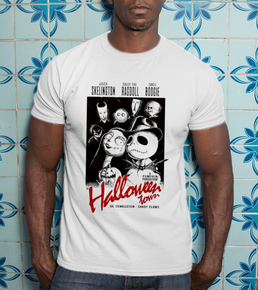 Halloween Town Jack Skellington Sally The Ragdoll Oogie Boogie Dr. Finkelstein Sandy Claws T-Shirt