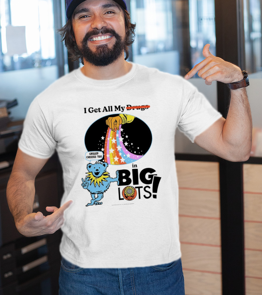 Big Lots Grilled Cheeses Too Grateful Dead Bear Rainbow Stars T-Shirt