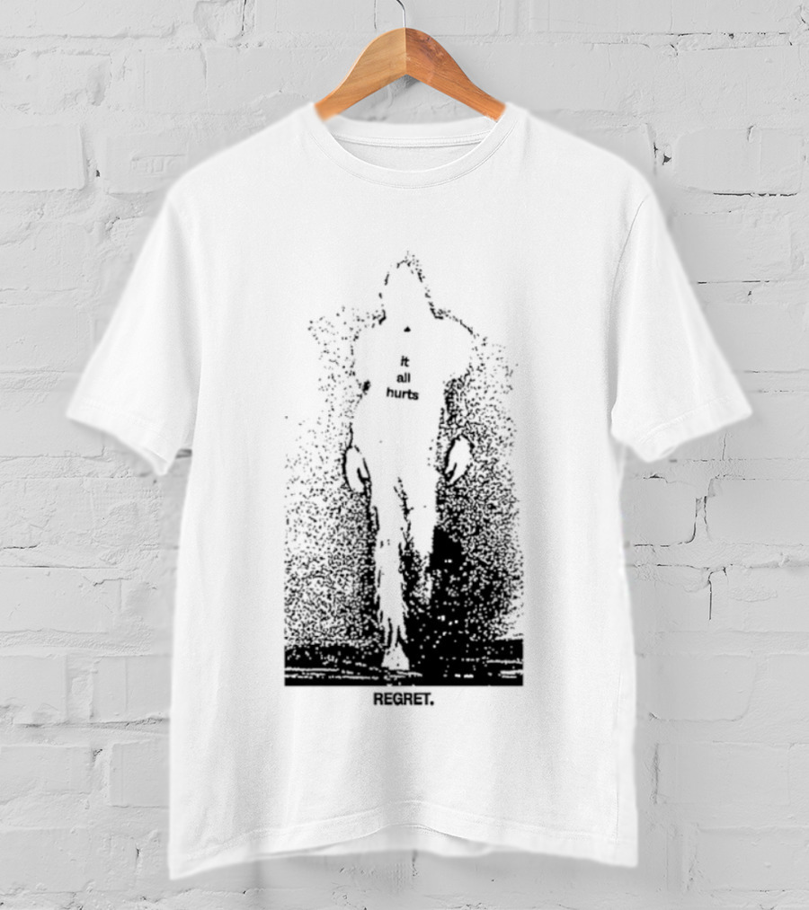 It All Hurts Regret Sadness Existential Skeleton Ghostly Figure T-Shirt