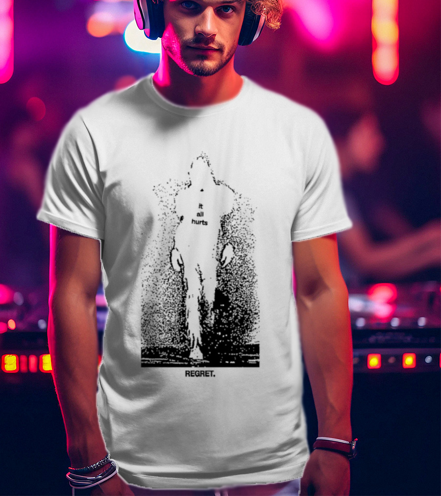 It All Hurts Regret Sadness Existential Skeleton Ghostly Figure T-Shirt