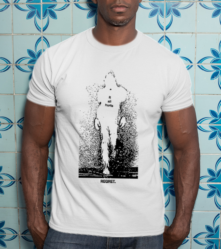 It All Hurts Regret Sadness Existential Skeleton Ghostly Figure T-Shirt