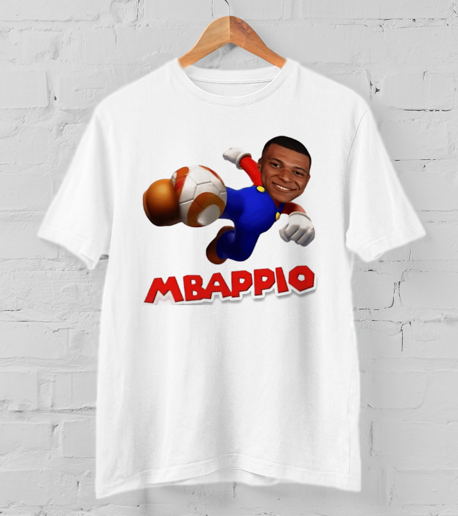 Kylian Mbappe Mbappio X Mario Meme Football T-Shirt
