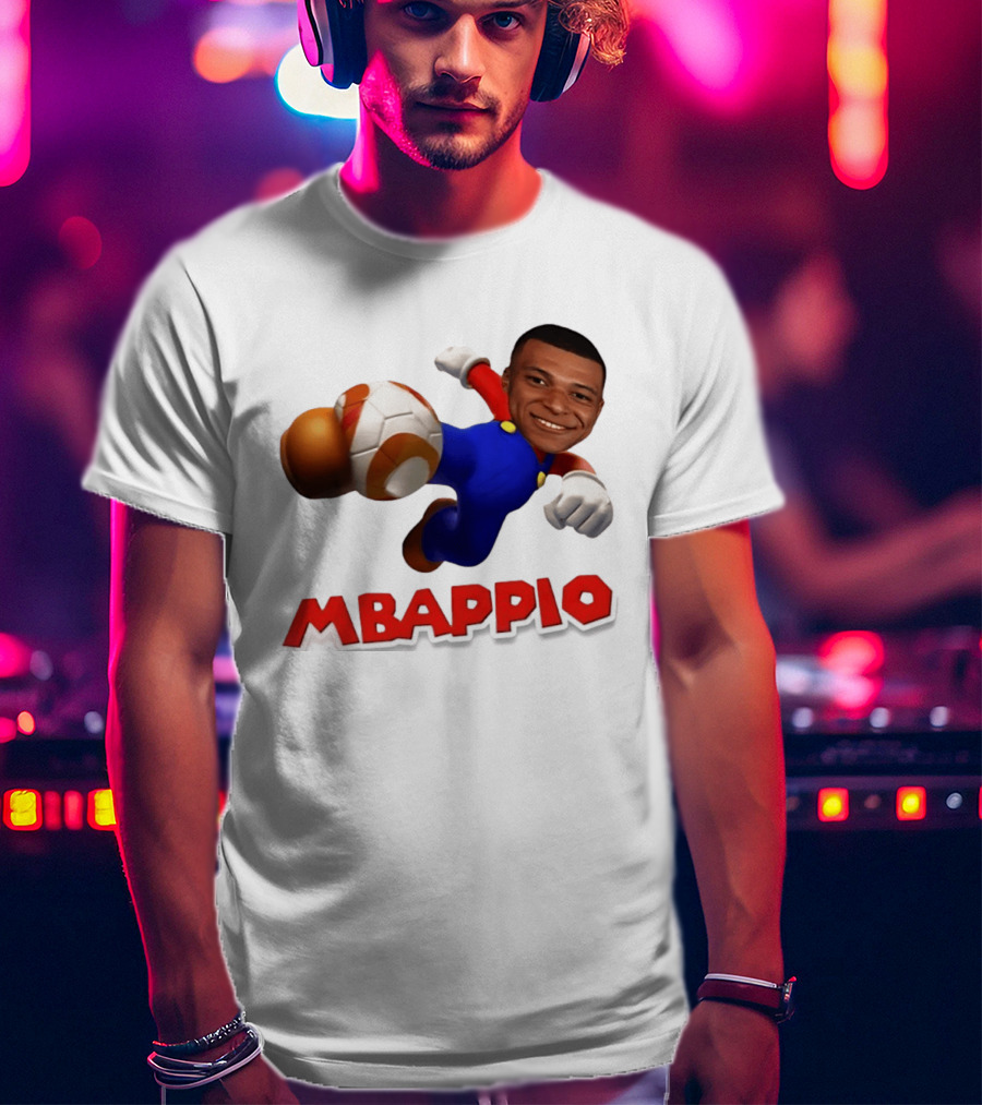 Kylian Mbappe Mbappio X Mario Meme Football T-Shirt