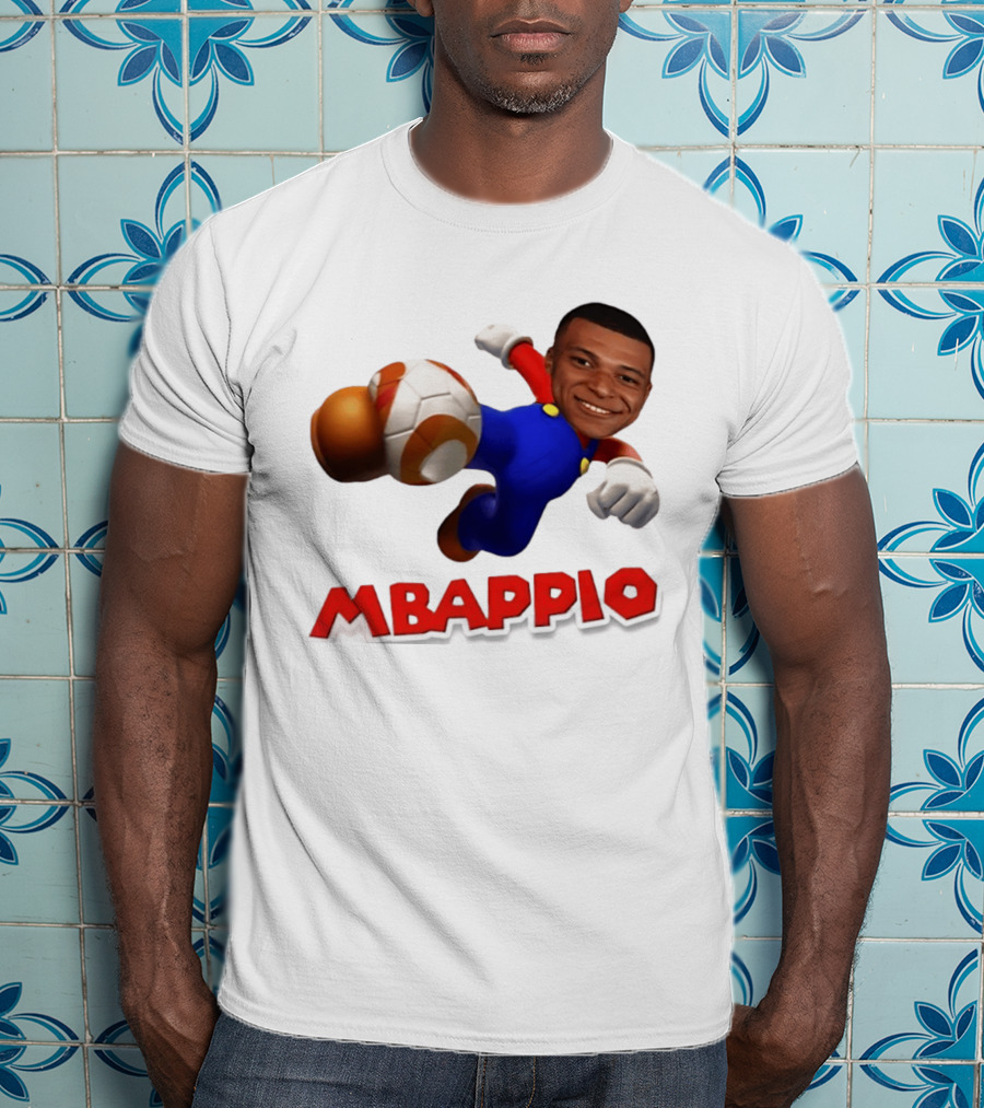 Kylian Mbappe Mbappio X Mario Meme Football T-Shirt