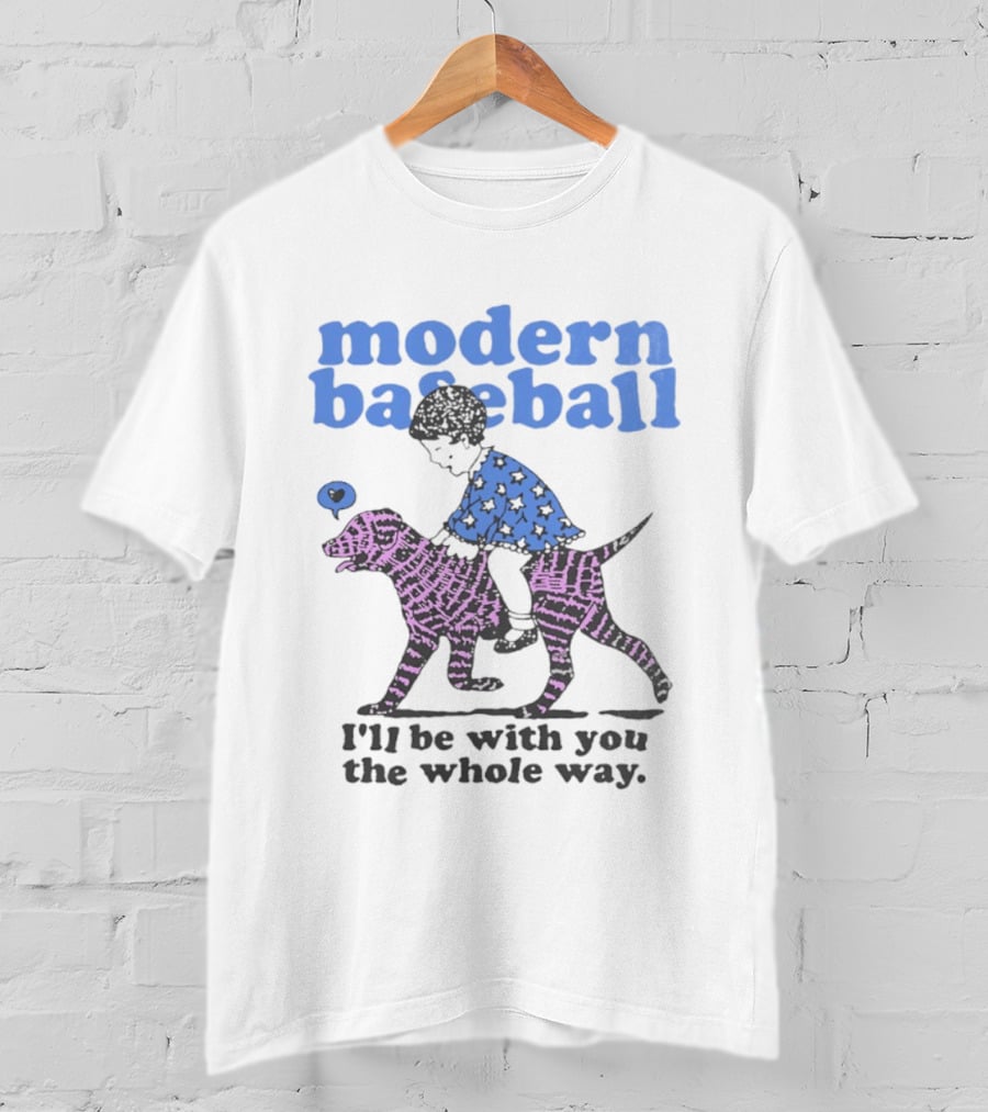Modern Baseball I'll Be With You The Whole Way Child Riding Zebra Pattern Dog T-Shirt