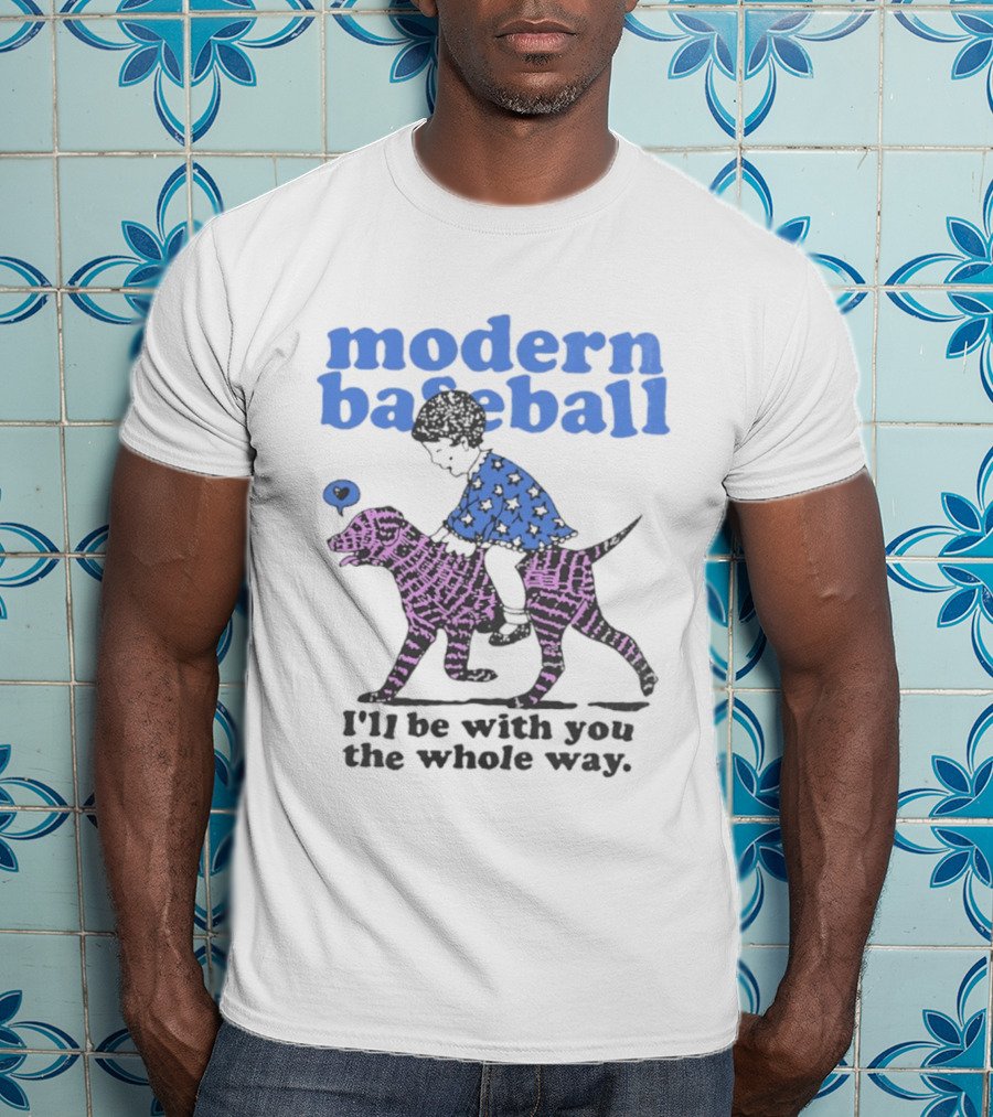 Modern Baseball I'll Be With You The Whole Way Child Riding Zebra Pattern Dog T-Shirt