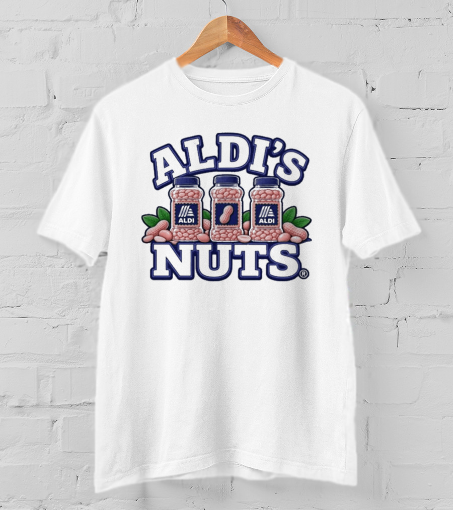 Aldi's Nuts Peanut Jars With Leaves T-Shirt