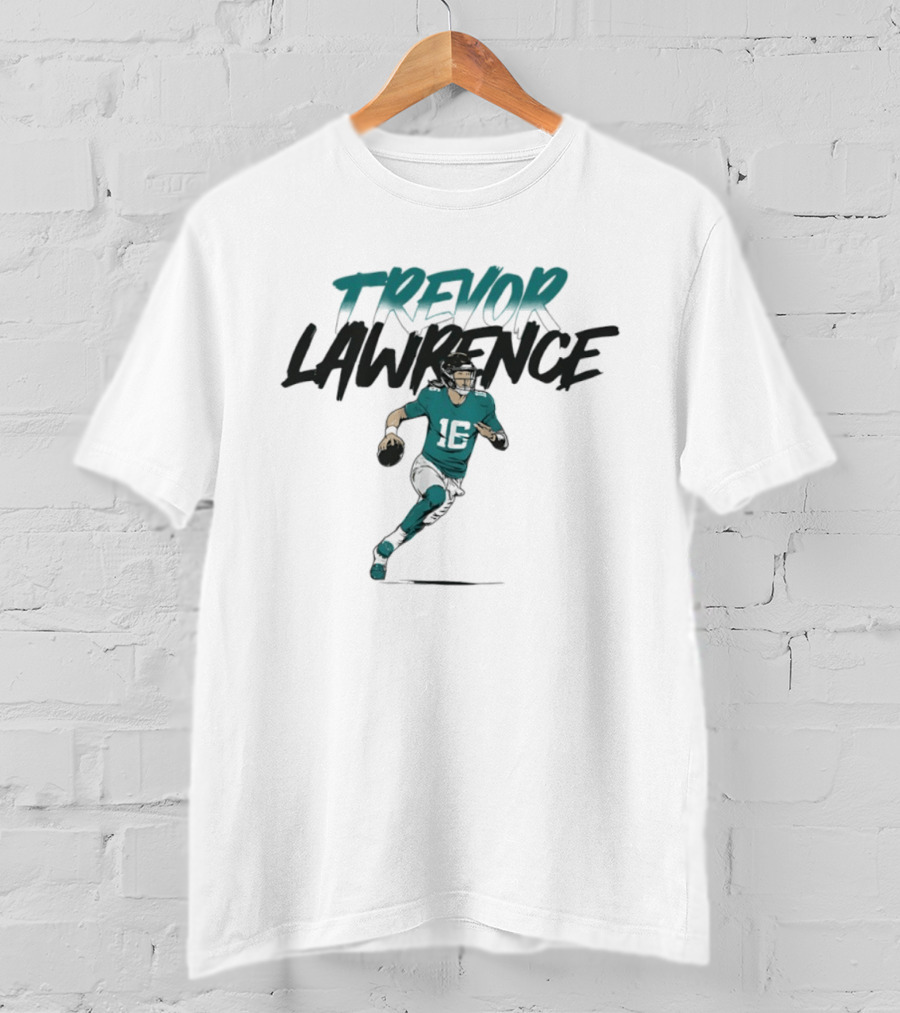 Trevor Lawrence 16 Jacksonville Jaguars Quarterback Action Pose T-Shirt