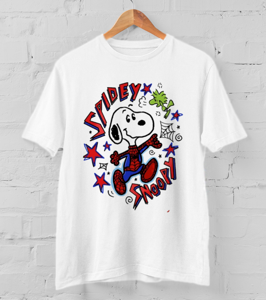 Spidey Snoopy Woodstock 2026 Crossover With Stars And Webs T-Shirt