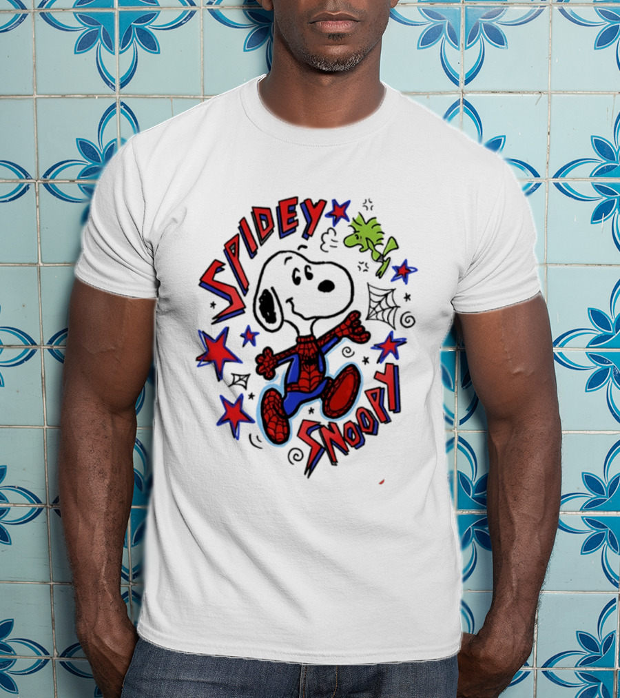 Spidey Snoopy Woodstock 2026 Crossover With Stars And Webs T-Shirt
