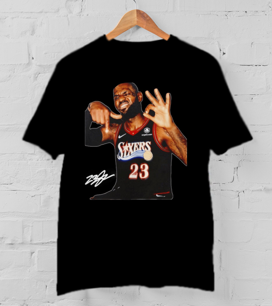 LeBron James Philadelphia Sixers Basketball Jersey Number 23 T-Shirt