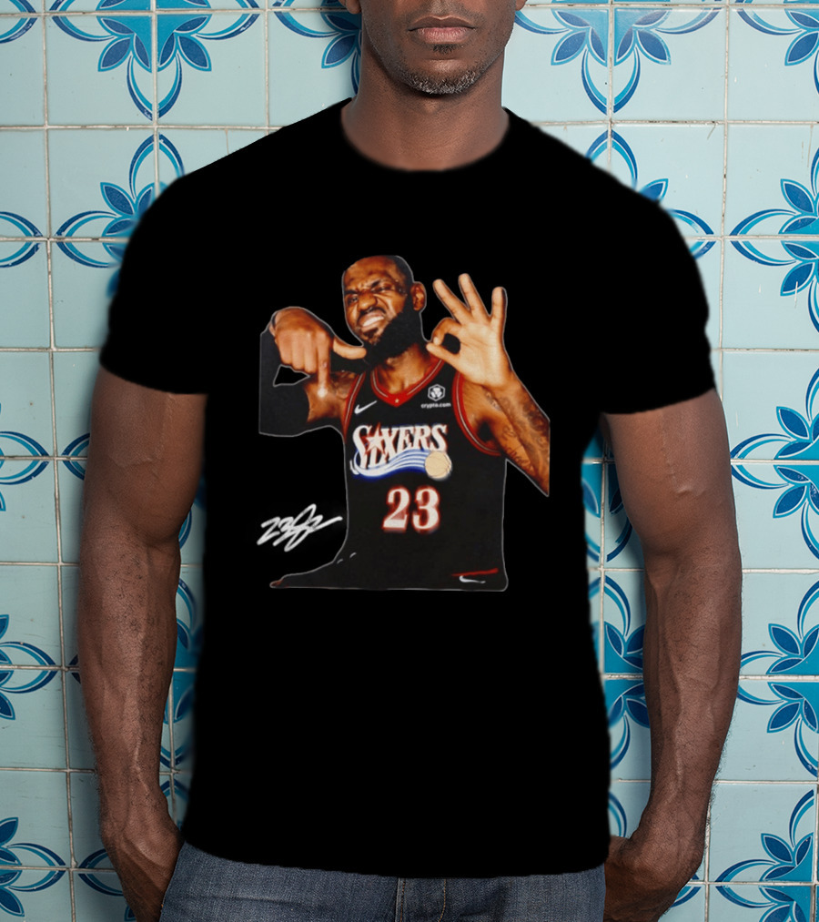 LeBron James Philadelphia Sixers Basketball Jersey Number 23 T-Shirt