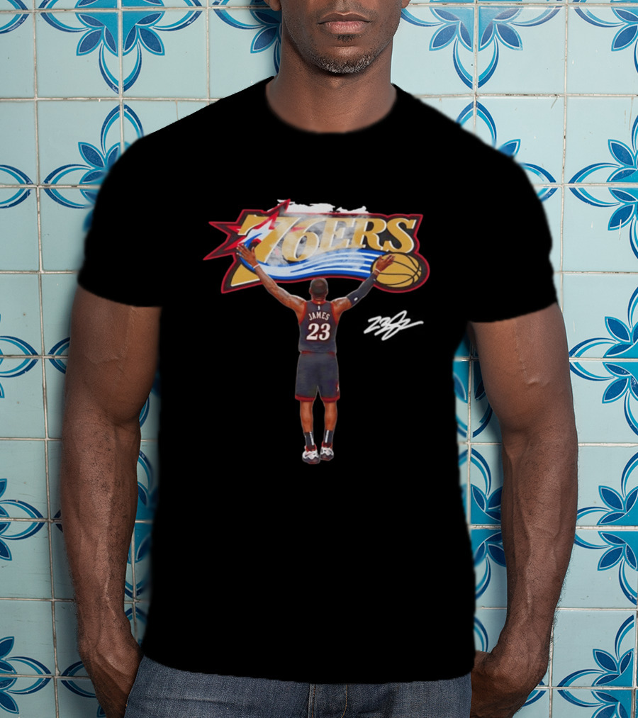 Philadelphia Sixers 76ers LeBron James Crossover Chalk Toss T-Shirt