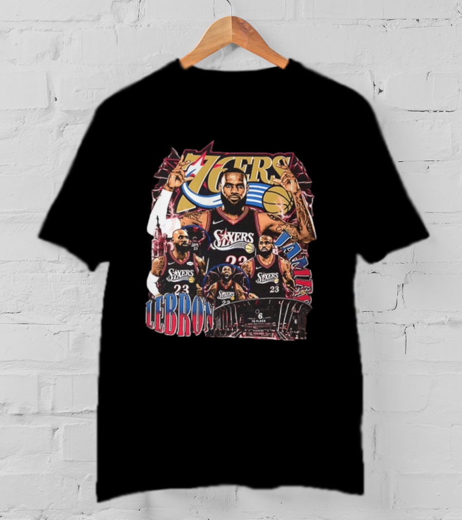 Philadelphia 76ers LeBron James 23 NBA Next Chapter 2 Sided T-Shirt