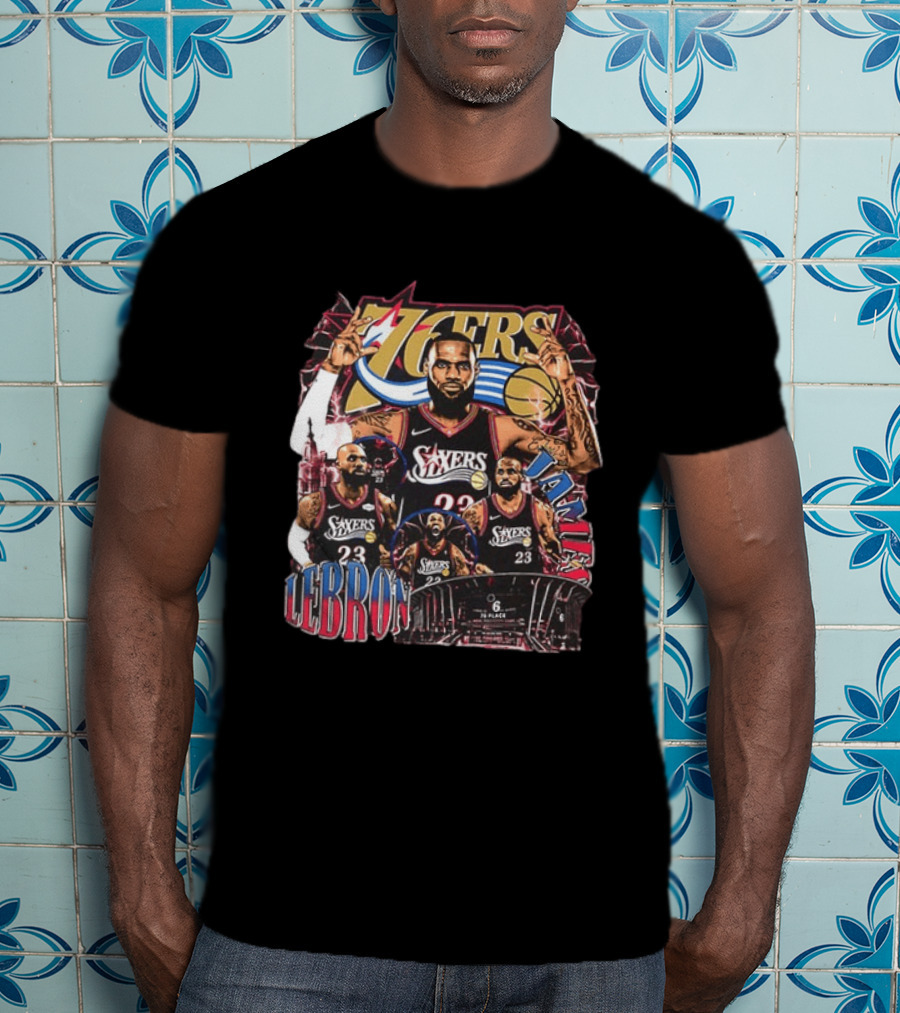 Philadelphia 76ers LeBron James 23 NBA Next Chapter 2 Sided T-Shirt