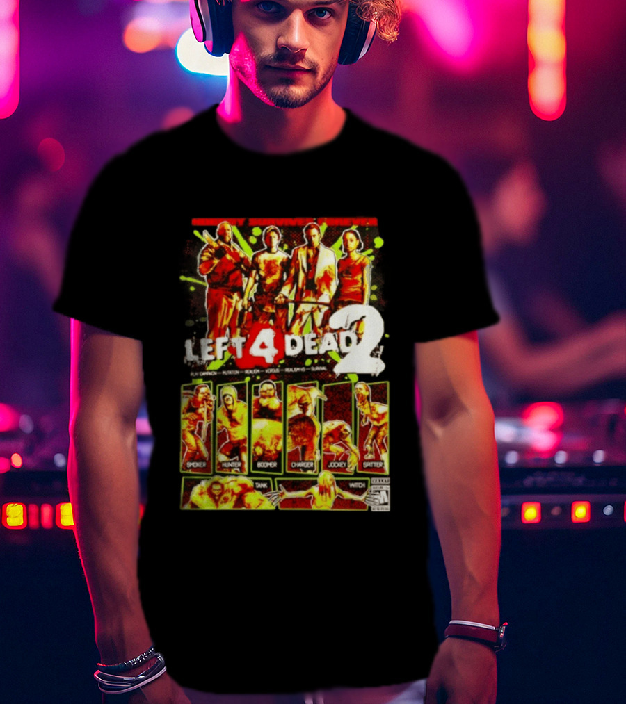Left 4 Dead 2 Nobody Survives Forever Bill Zoey Francis Louis Hunter Boomer Charger Spitter Tank Witch T-Shirt