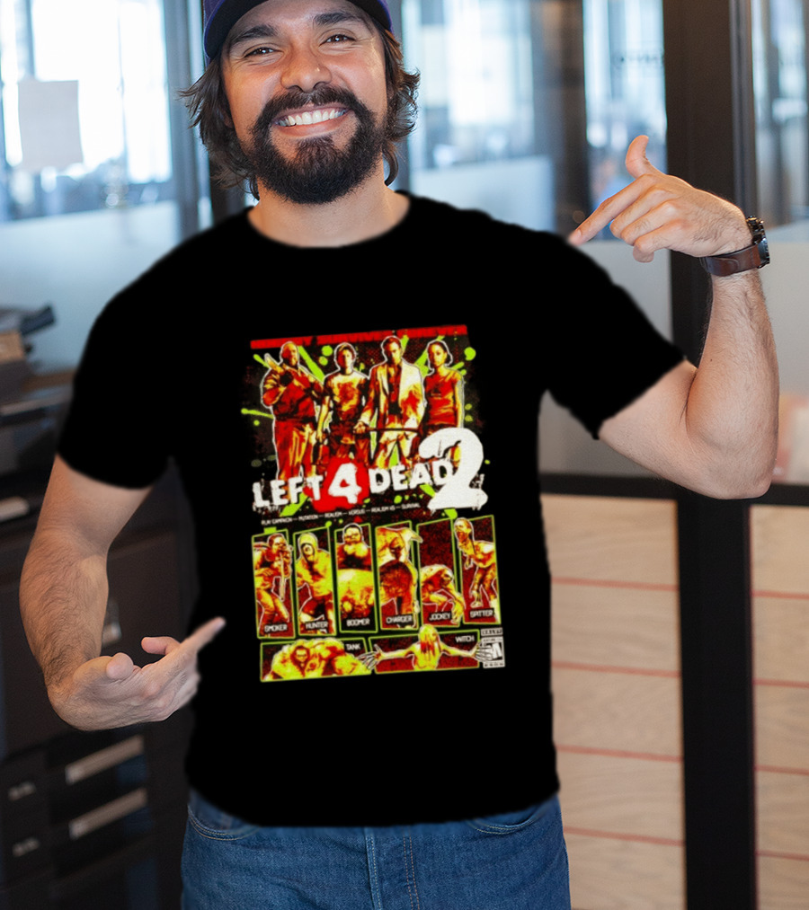 Left 4 Dead 2 Nobody Survives Forever Bill Zoey Francis Louis Hunter Boomer Charger Spitter Tank Witch T-Shirt
