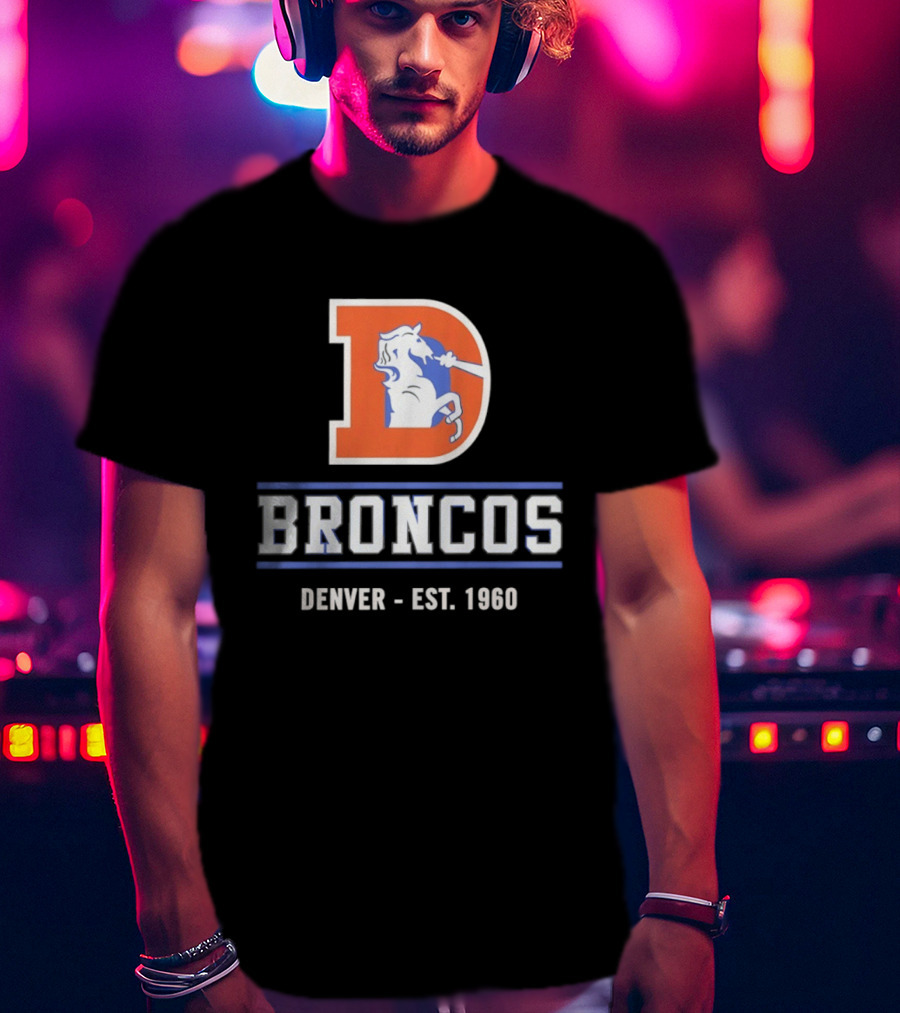 Denver Broncos D Logo Vintage Est 1960 Retro Team Spirit T-Shirt