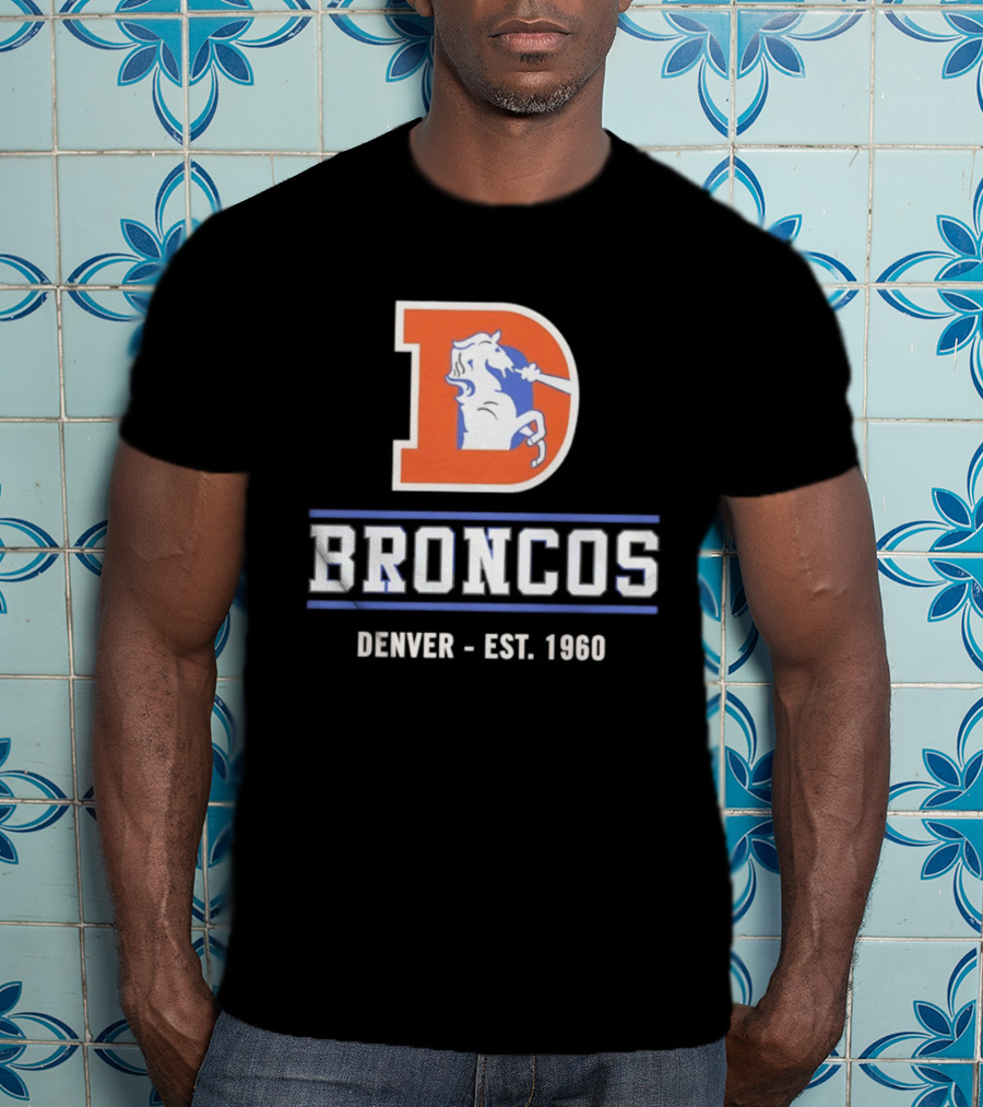 Denver Broncos D Logo Vintage Est 1960 Retro Team Spirit T-Shirt