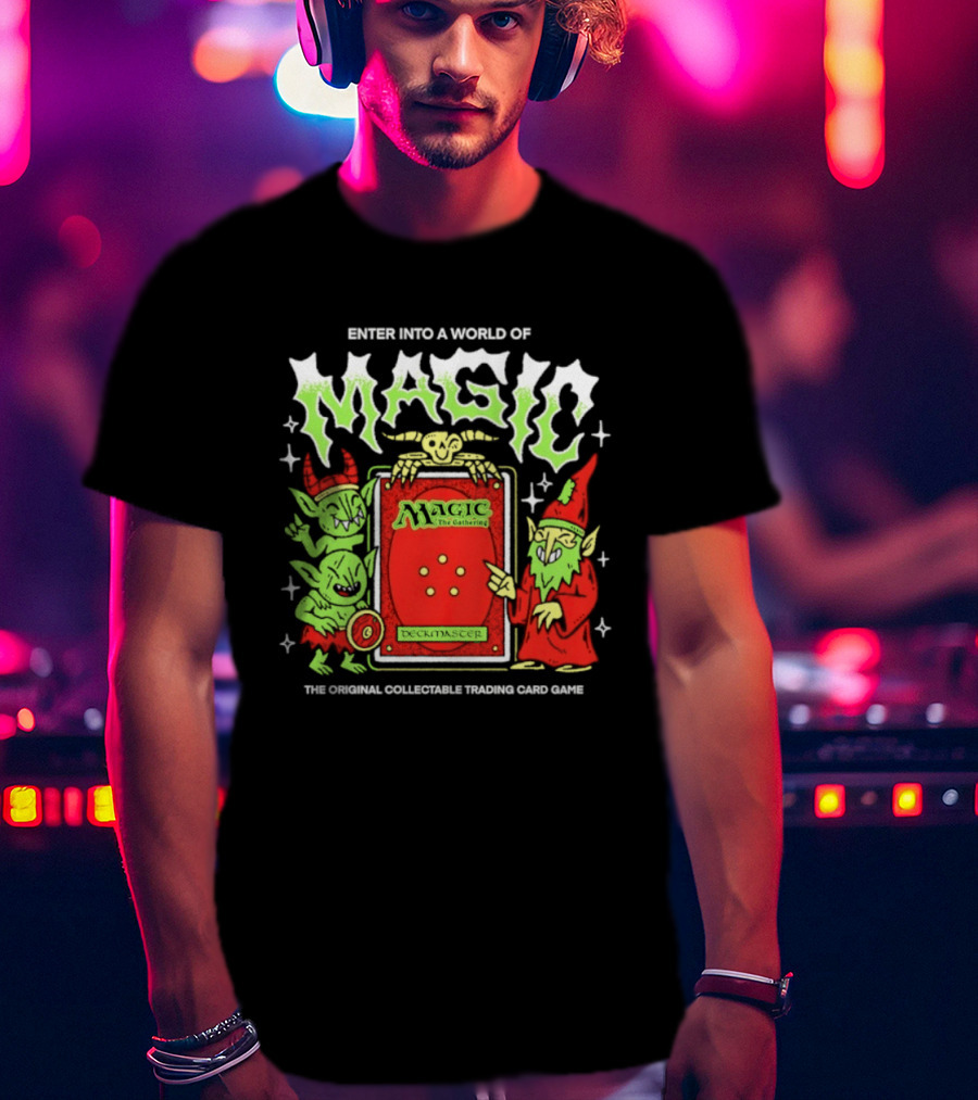 Enter Into A World Of Magic The Gathering Deckmaster Original Collectible Trading Card Game T-Shirt