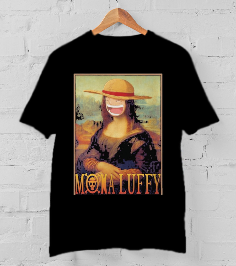 Mona Luffy Anime Mashup Mona Lisa T-Shirt