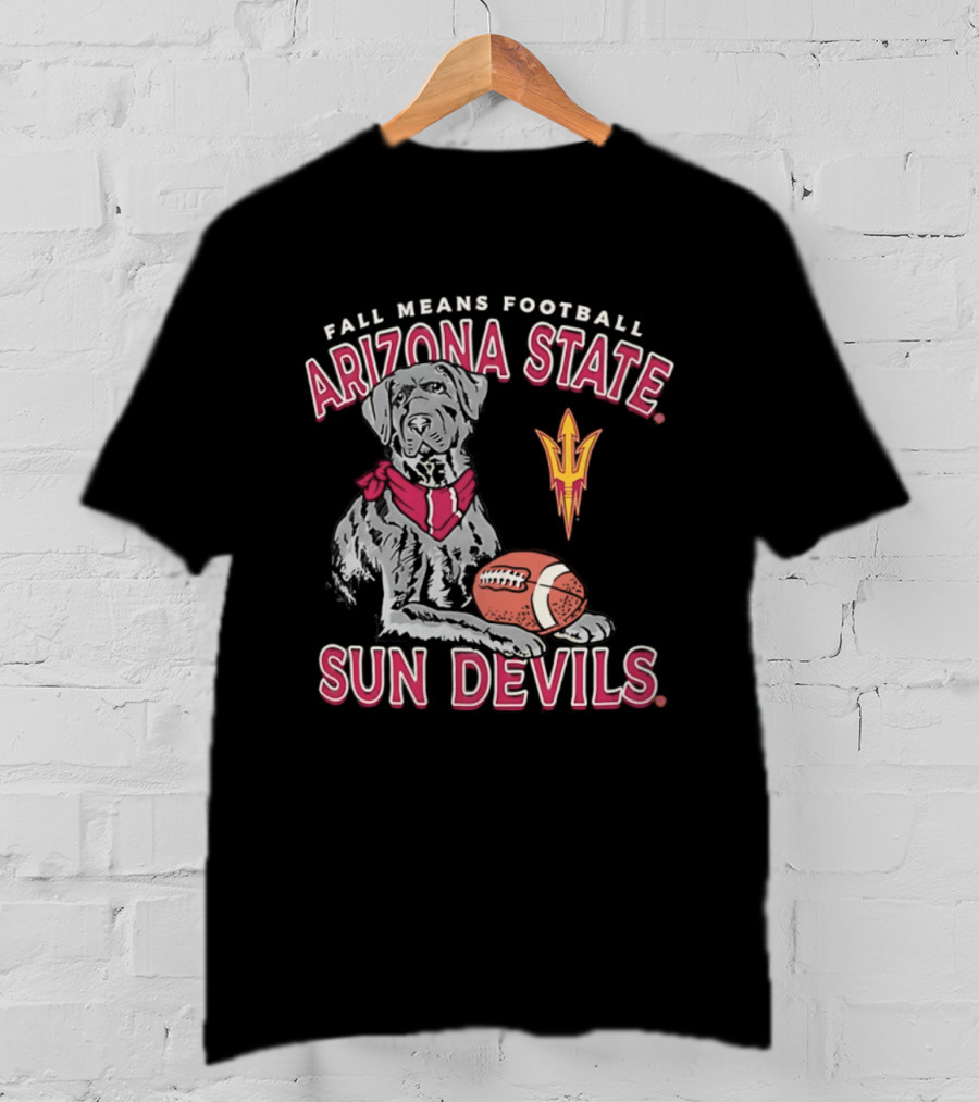 Fall Means Football Arizona State Sun Devils Mascot With Football T-Shirt