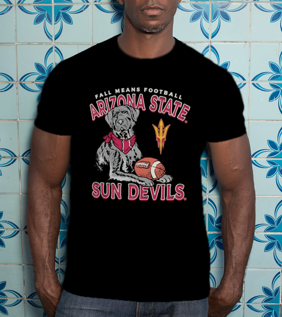 Fall Means Football Arizona State Sun Devils Mascot With Football T-Shirt
