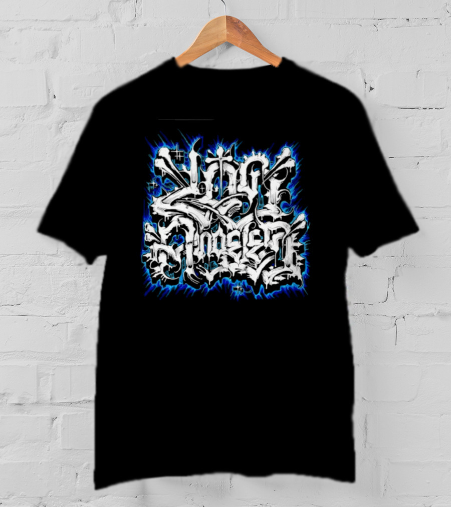 Gangster Streetwear Graffiti Urban White Blue Flame T-Shirt