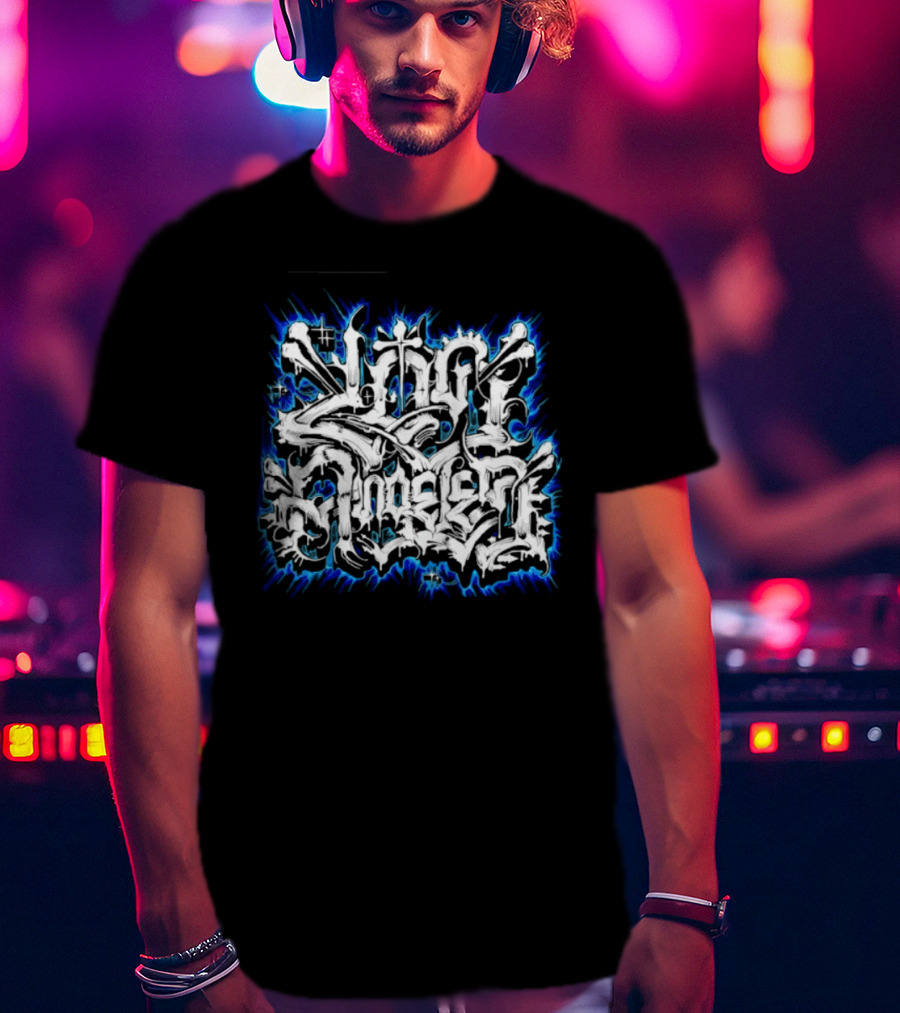 Gangster Streetwear Graffiti Urban White Blue Flame T-Shirt