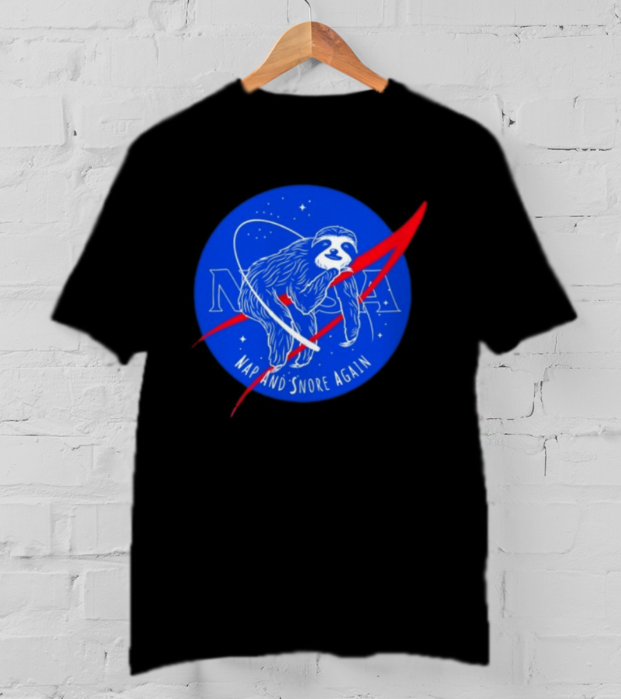 NASA Sloth Nap And Snore Again Space T-Shirt
